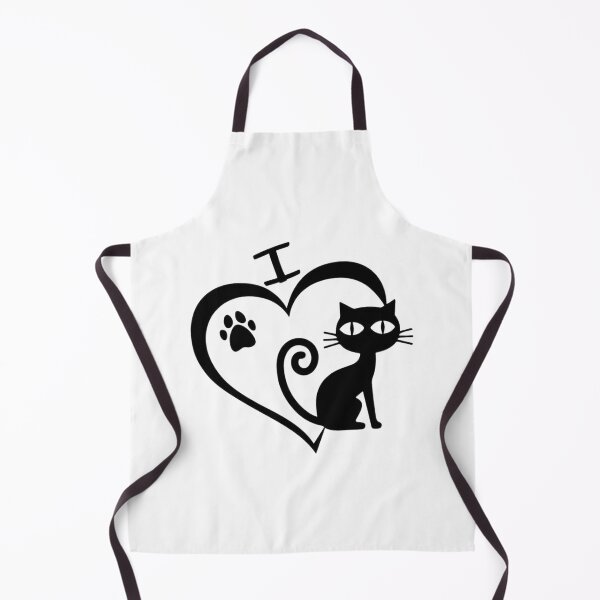 Item preview, I Love Cats Heart Black Kitten Silhouette designed and sold by Macias123.