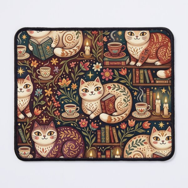 Item preview, Cozy Autumn Reading Cats Pattern designed and sold by Iampoji.