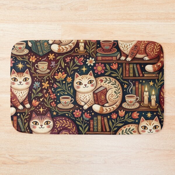 Item preview, Cozy Autumn Reading Cats Pattern designed and sold by Iampoji.