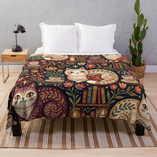 Item preview, Cozy Autumn Reading Cats Pattern designed and sold by Iampoji.