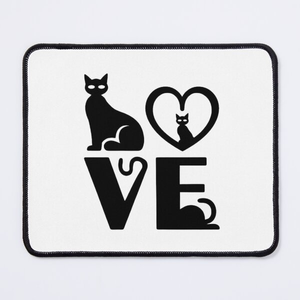 Item preview, Black Cat Love Minimalist Typography Silhouette designed and sold by Macias123.