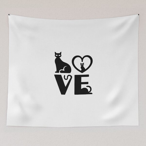 Item preview, Black Cat Love Minimalist Typography Silhouette designed and sold by Macias123.