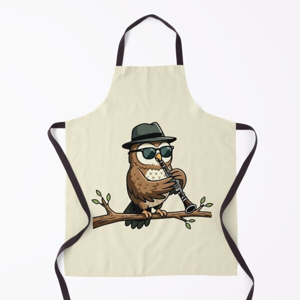 Item preview, Cool Jazz Owl Playing Clarinet designed and sold by Dogandesighn.