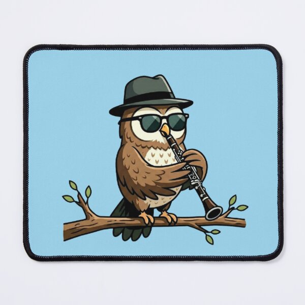 Item preview, Cool Jazz Owl Playing Clarinet designed and sold by Dogandesighn.