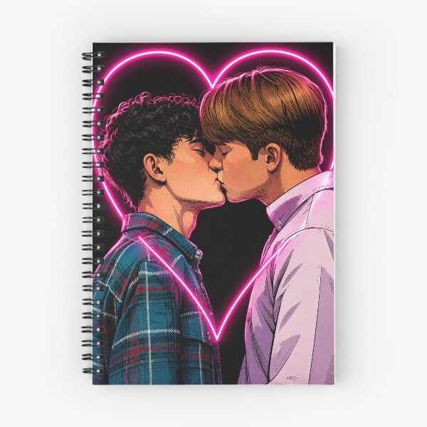 Item preview, Kiss between Nick (Kit Connor) and Charlie (Joe Locke) from the series Heartstopper (fan art) designed and sold by PopCultureAndStuff.