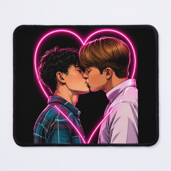 Item preview, Kiss between Nick (Kit Connor) and Charlie (Joe Locke) from the series Heartstopper (fan art) designed and sold by PopCultureAndStuff.