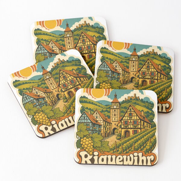 Item preview, Riquewihr France Travel Souvenir - Retro Illustration designed and sold by VisualArtsOasis.