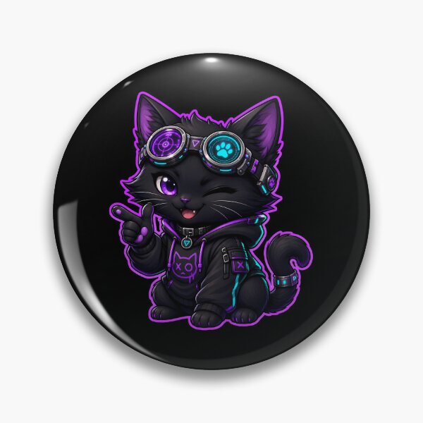 Item preview, Cyberpunk Black Cat Gamer with Goggles designed and sold by LuisWorks.