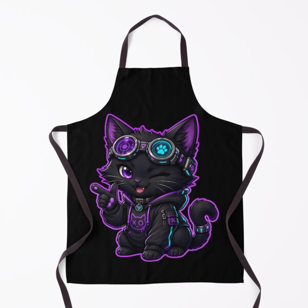 Item preview, Cyberpunk Black Cat Gamer with Goggles designed and sold by LuisWorks.