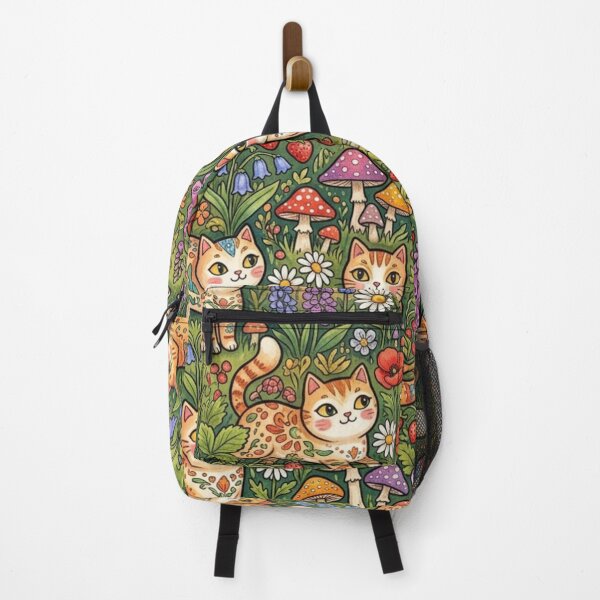 Item preview, Cats in the Garden Floral Pattern designed and sold by Iampoji.