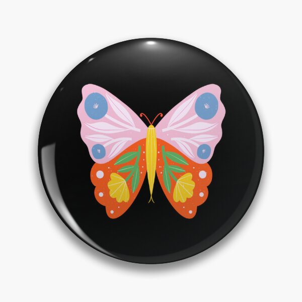 Item preview, Floral Butterfly Colorful Folk Art Illustration designed and sold by melisadoneart.