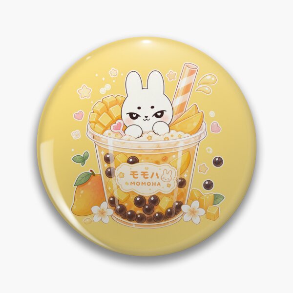 Item preview, Kawaii Mango Bubble Tea Bunny designed and sold by kokoriiland.