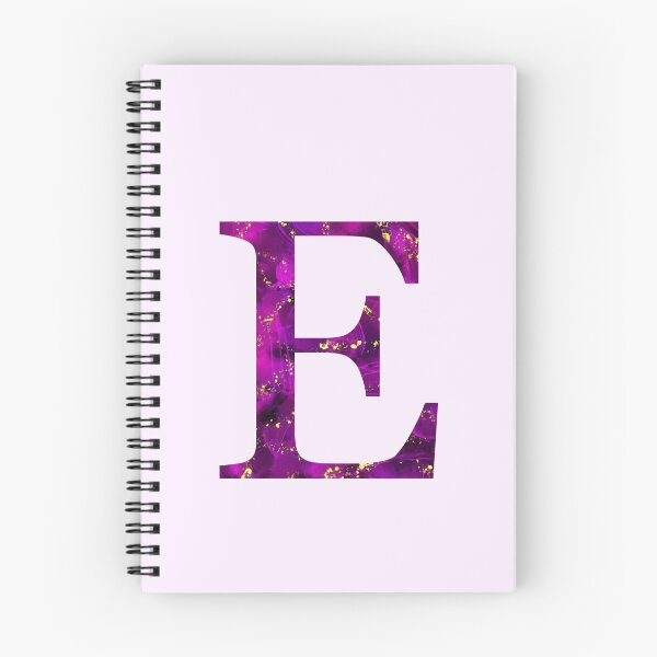 Item preview, Monogram letter E in pink color with gold accents, alcohol ink digital art designed and sold by SweetLilith.