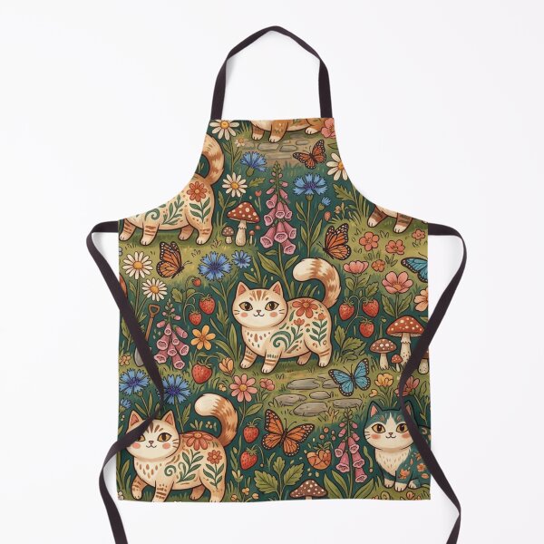 Item preview, Cute Cats in a Magical Garden Pattern designed and sold by Iampoji.