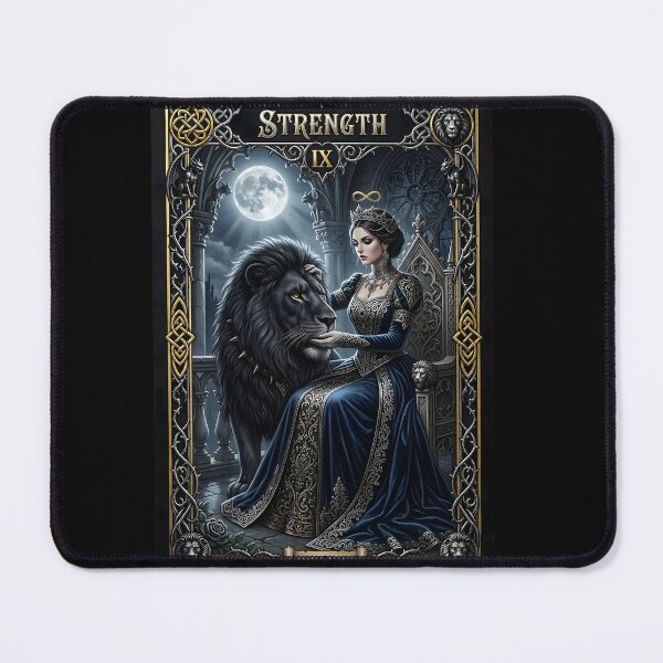 Item preview, Strength from Dark Medieval Major Arcana tarot card designed and sold by Studio77-Gothic.