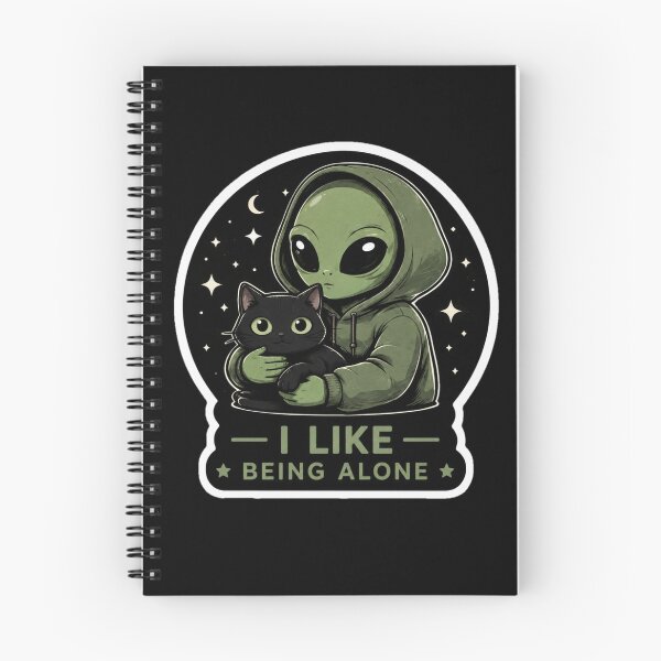 Item preview, I Like Being Alone Alien Cat Design designed and sold by TheZyro.