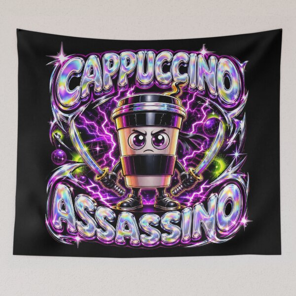 Item preview, Cappuccino Assasino Y2K Gen Z Italian Brainrot Coffee Meme designed and sold by Kitkin.