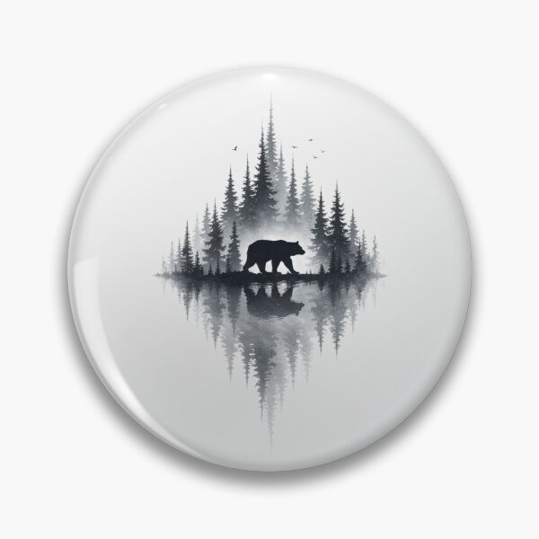 Item preview, vintage bear forest art designed and sold by stikrusak.