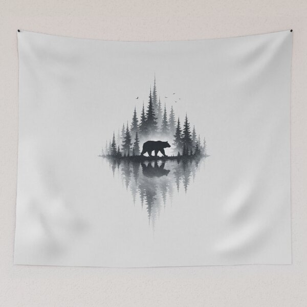 Item preview, vintage bear forest art designed and sold by stikrusak.