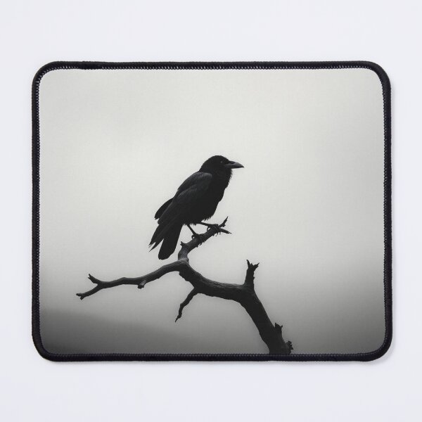 Item preview, Moody Black Raven on Gnarled Branch in Fog | Dark Gothic Bird Art designed and sold by EllDAV777.