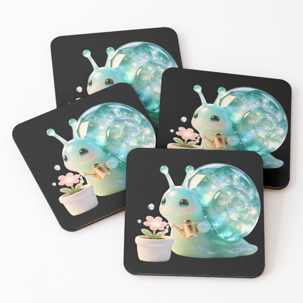 Item preview, Emerald Snail - The Tiny Gardener: Watering a Magic Flower designed and sold by ABYSSLAB.