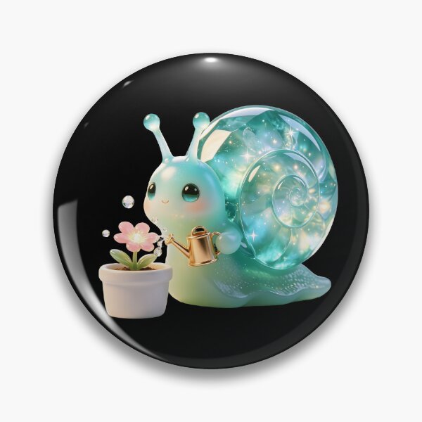 Item preview, Emerald Snail - The Tiny Gardener: Watering a Magic Flower designed and sold by ABYSSLAB.