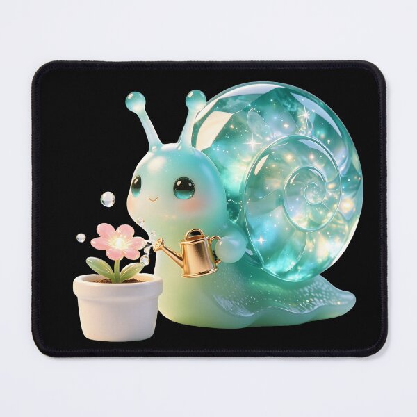 Item preview, Emerald Snail - The Tiny Gardener: Watering a Magic Flower designed and sold by ABYSSLAB.