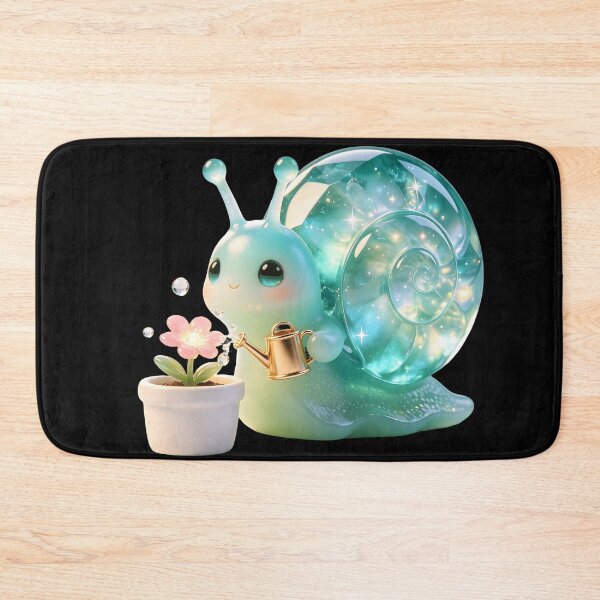 Item preview, Emerald Snail - The Tiny Gardener: Watering a Magic Flower designed and sold by ABYSSLAB.