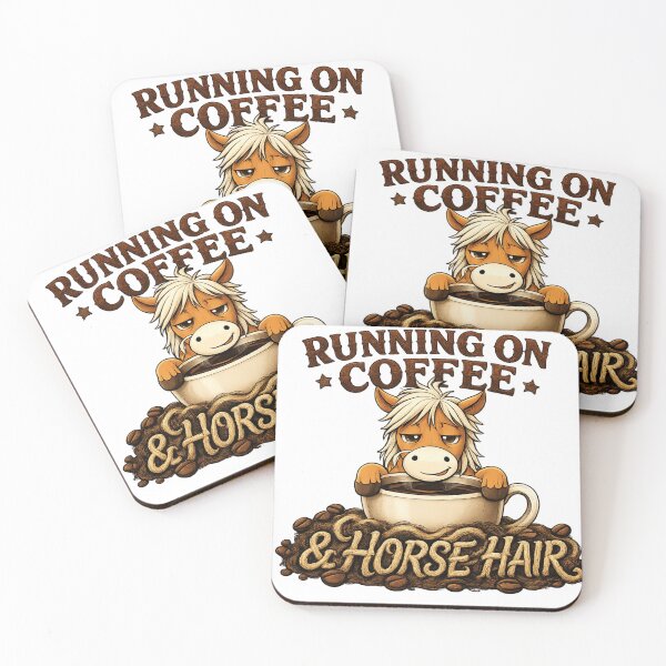 Item preview, Running on Coffee & Horse Hair | Funny Equestrian Horse Lover Design designed and sold by Arvelle Art.