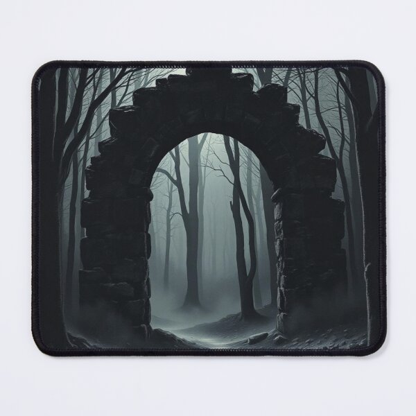 Item preview, Mysterious Ancient Stone Archway in Haunted Misty Forest Under Full Moon designed and sold by EllDAV777.