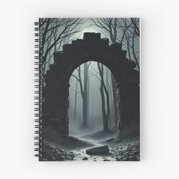 Item preview, Mysterious Ancient Stone Archway in Haunted Misty Forest Under Full Moon designed and sold by EllDAV777.