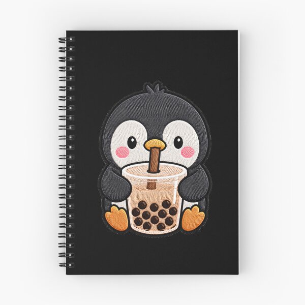 Item preview, Kawaii Penguin with Bubble Tea - Cute Penguin Embroidery Patch designed and sold by ColorSplash123.