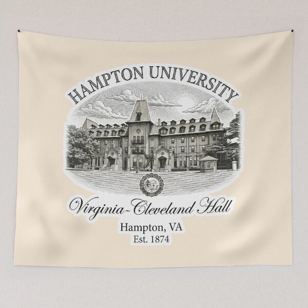 Item preview, Vintage Virginia-Cleveland Hall Hampton University Engraving designed and sold by EvergreenPark - Tee Studio.