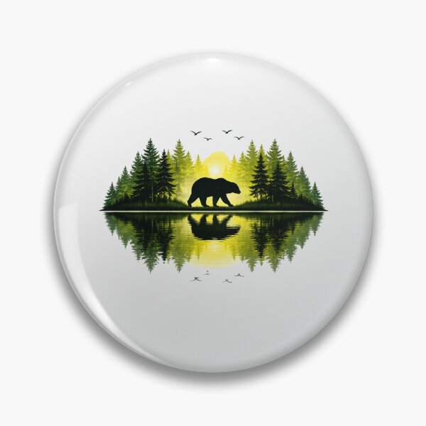 Item preview, vintage bear reflection art designed and sold by stikrusak.