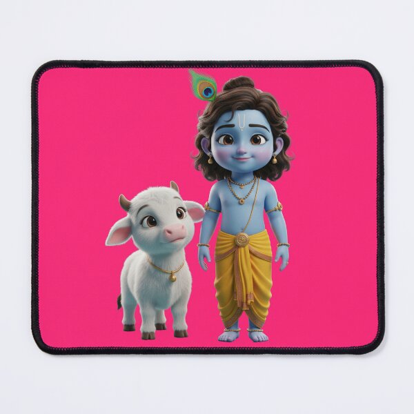 Item preview, Little Lord Krishna with Cute Cow 3D Render designed and sold by krazzyremo.