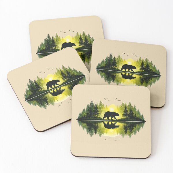 Item preview, vintage bear reflection art designed and sold by stikrusak.