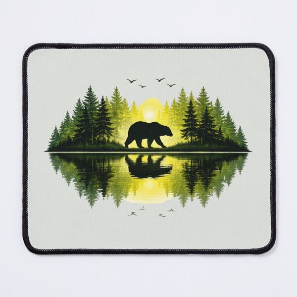 Item preview, vintage bear reflection art designed and sold by stikrusak.