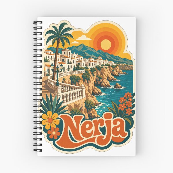 Item preview, Nerja Spain Travel Souvenir - Retro Illustration designed and sold by VisualArtsOasis.