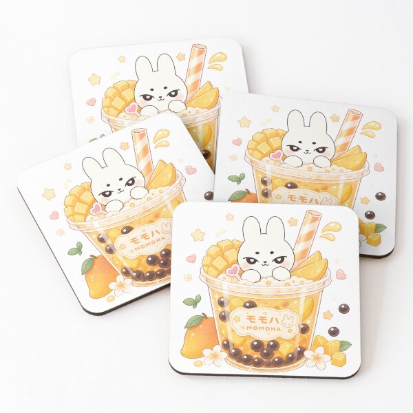Item preview, Kawaii Mango Bubble Tea Bunny designed and sold by kokoriiland.