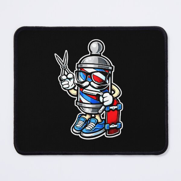 Item preview, Funny Barber Mascot Cartoon Character Hair Stylist Design designed and sold by msaloyach.