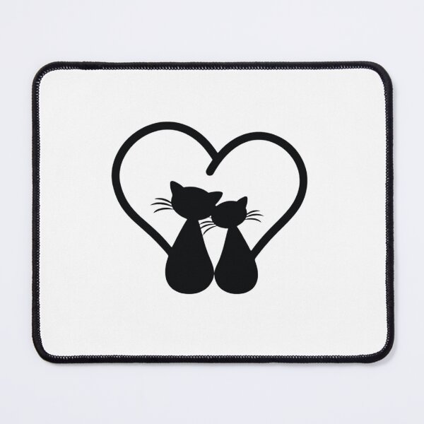 Item preview, Cat Couple Heart Tails Minimalist Silhouette designed and sold by Macias123.