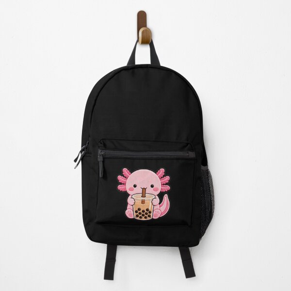 Item preview, Kawaii Axolotl with Bubble Tea - Cute Axolotl Embroidery Patch designed and sold by ColorSplash123.