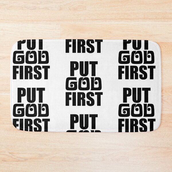 Item preview, Put God First – Christian Faith Typography T-Shirt Design designed and sold by CrossCrafted.