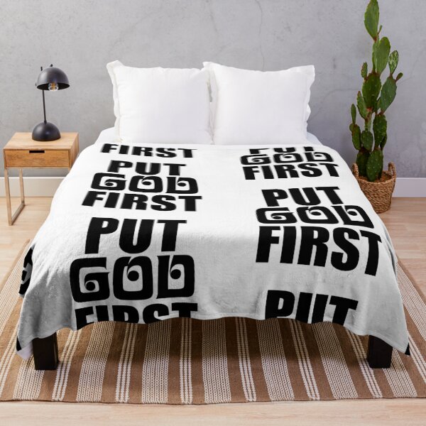 Item preview, Put God First – Christian Faith Typography T-Shirt Design designed and sold by CrossCrafted.