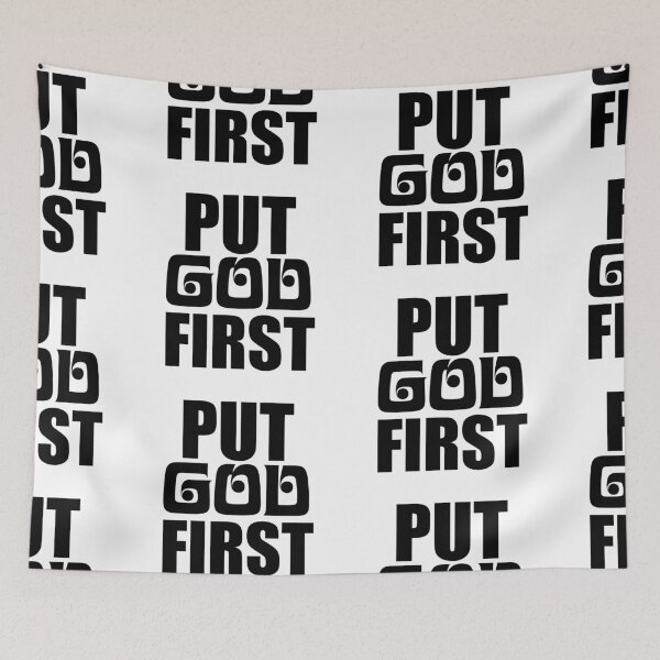 Item preview, Put God First – Christian Faith Typography T-Shirt Design designed and sold by CrossCrafted.