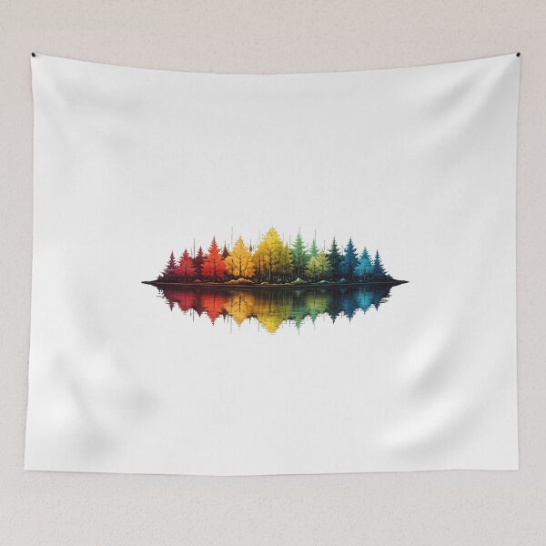 Item preview, vintage colourful forest reflection art designed and sold by stikrusak.