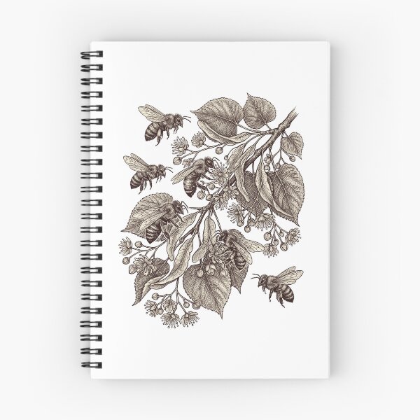 Item preview, Vintage Honey Bee Linden Tree Botanical Illustration designed and sold by AntiqueImages.