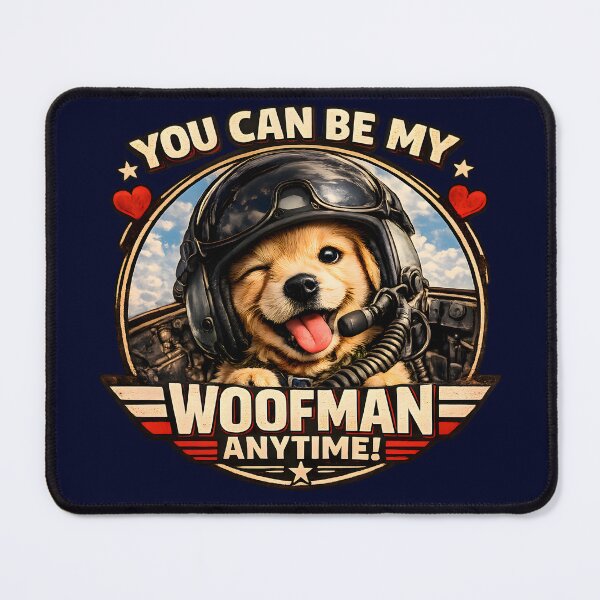 Item preview, You Can Be My Woofman Anytime. Cute puppy with Oversized Helmet designed and sold by RockyLambda.