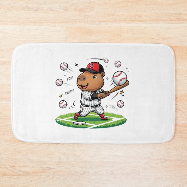 Item preview, Baseball Capybara – Funny Sports Cartoon Design designed and sold by ShirtsUp-Lane.