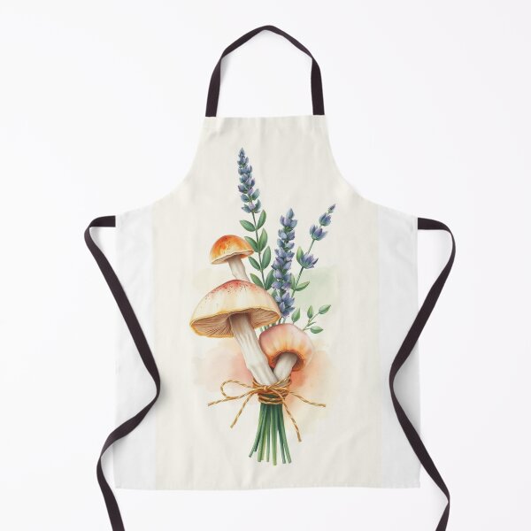 Item preview, Watercolor Mushroom and Lavender Botanical Bouquet designed and sold by Vida e Arte.